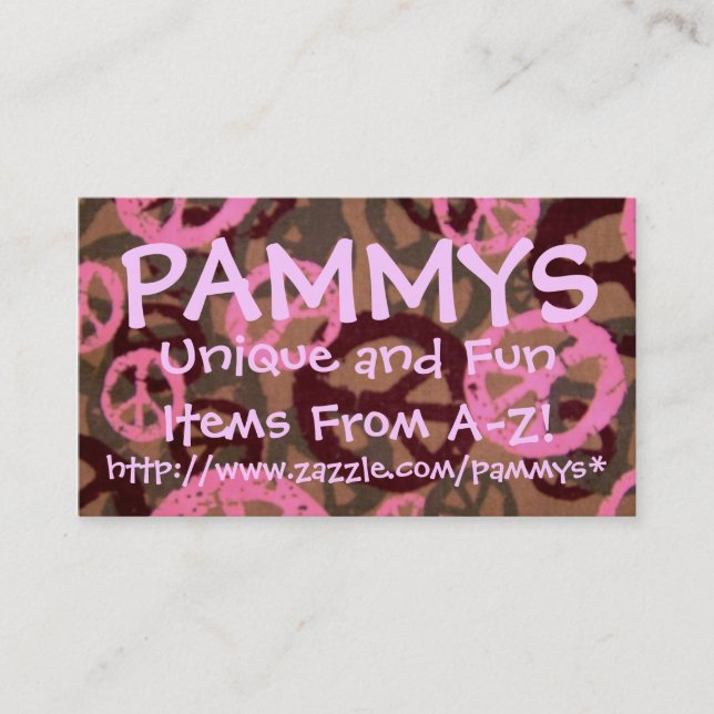 PAMMYS http://www.zazzle.com/pammys*.. Visitkort (Framsida)