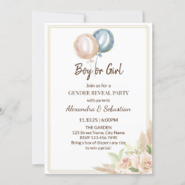 Pampa Grass Gender Reveal bjudan Inbjudningar