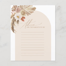 Pampas Arch Advice to Parparent Baby Shower Game