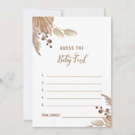 Pampas Baby Shower Gissa Barnmat Svar III Inbjudningar