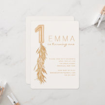 Pampas Balloon Garland-inbjudan på födelsedagen