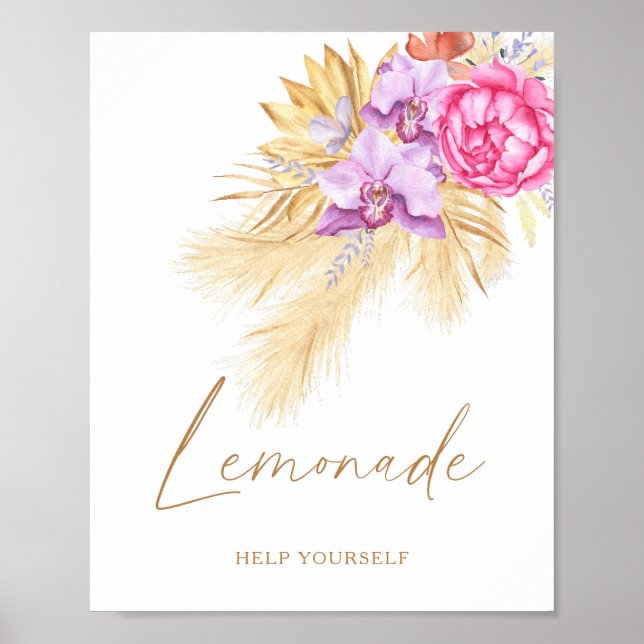 Pampas-bebisdusch - Lemonade Poster (Framsidan)