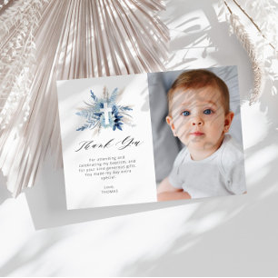 pampas blommigt baptism - tack för ditt kort