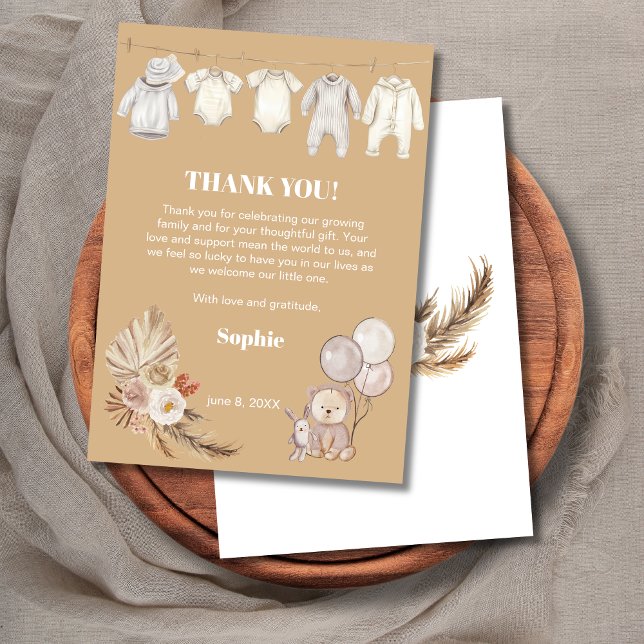 Pampas Boho vi kan bolla Baby Shower Tack Kort (Skapare uppladdad)