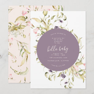 Pampas Boho Wildblomman Botanical Hej Baby Shower Inbjudningar