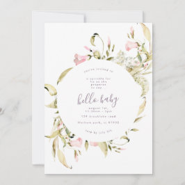 Pampas Boho Wildblommor Garden Hej Baby Shower Inbjudningar
