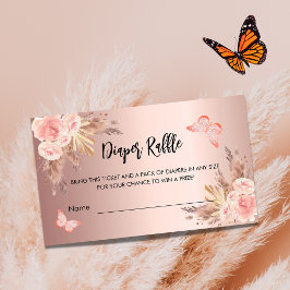 Pampas butterfly babydusch Raper raffle biljett Tilläggskort