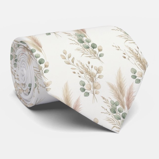Pampas Eukalyptus Torkad Botanisk Krans Mønster Slips (Rullad)