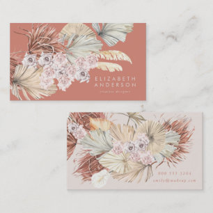 Pampas Florist Terracotta Coral Desert Premium Visitkort
