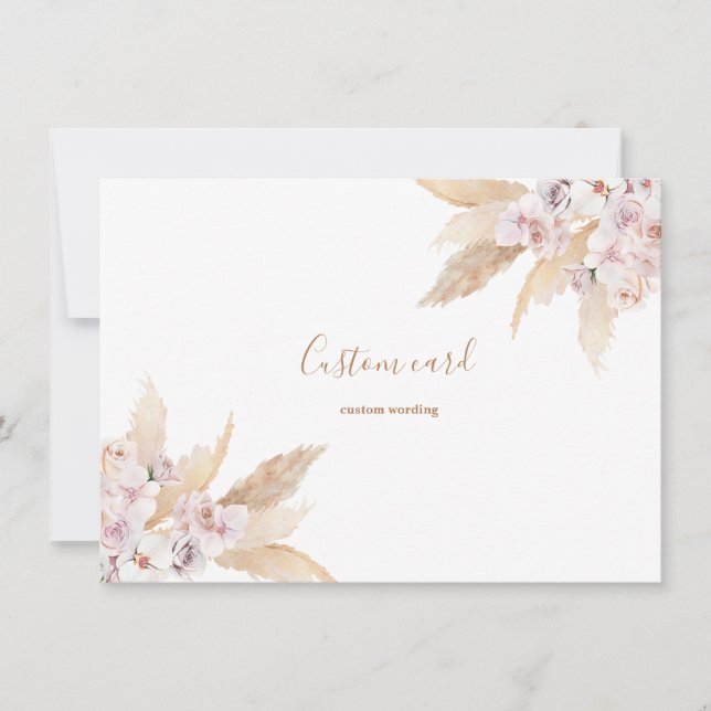 Pampas gräs-anpassningsbar inbjudningar (Framsida)