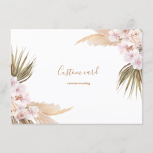 Pampas gräs boho anpassningsbar card inbjudningar
