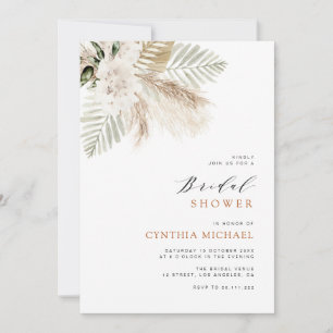 Pampas gräs boho greenery möhippa inbjudningar