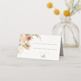 Pampas gräs boho rosor plats kort