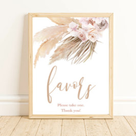 Pampas gräs boho-tecken poster