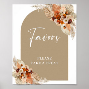 Pampas-gräs bränd orange beige burgundy Favoriter Poster