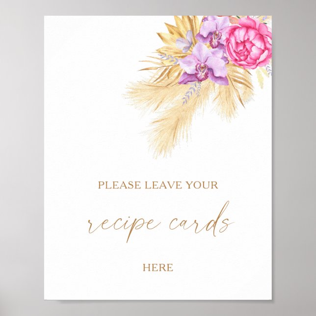 Pampas-gräs - Ditt recept-kort här Poster (Framsidan)