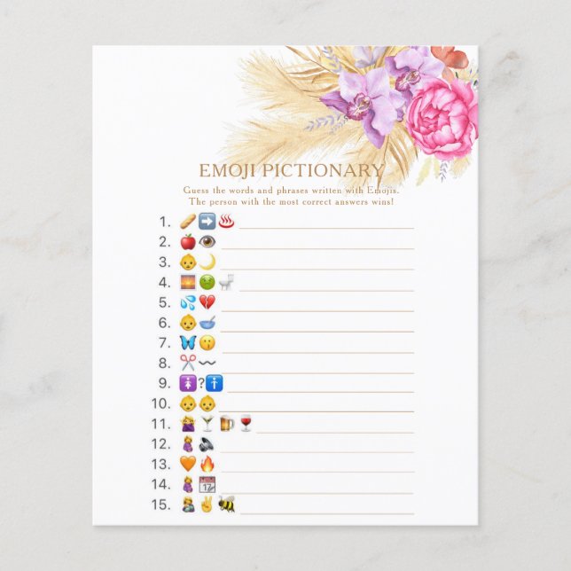 Pampas-gräs - Emoji pic-spel (Framsida)