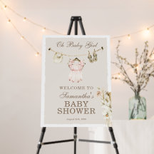 Pampas gräs flicka klädstreck välkommen baby showe