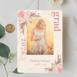 Pampas gräs foto rosenskär examen tack kort