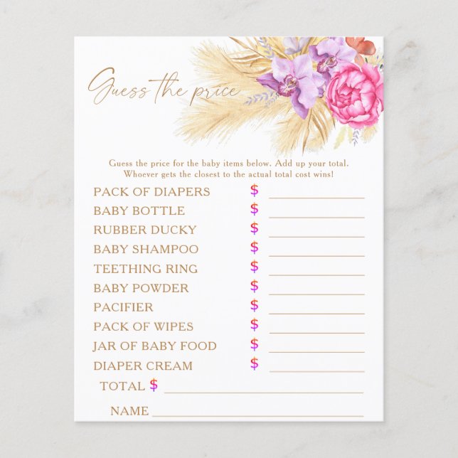 Pampas-gräs - Gissa prist spel (Framsida)