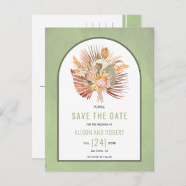 Pampas-gräs, handflatan löv-grönt Spara datum Vykort