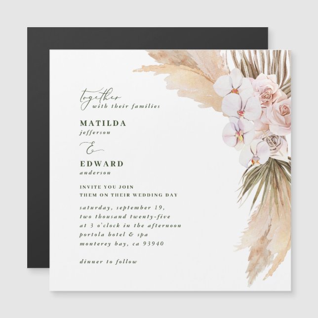 Pampas gräs handflatan, ofruktbar, modern rustik (Fram/baksida)