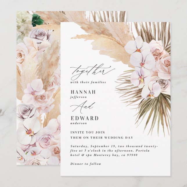 Pampas gräs handflatan, ofruktbar, modern rustik (Fram/baksida)