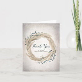 Pampas gräs- och grönskabrölloptack tack kort