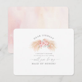 Pampas gräs rosafärgad brudtärna förslagsinbjudan inbjudningar