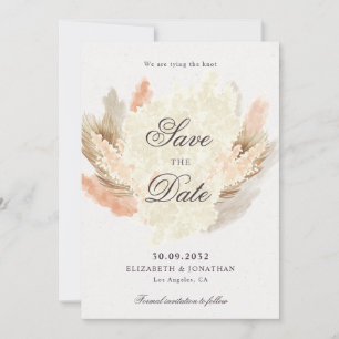 Pampas gräs, torkade blommor, boho spara datumet