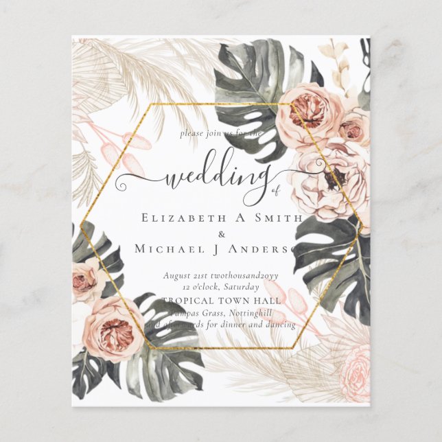 PAMPAS GRAS TROPICAL Bröllop Flygblad (Framsidan)