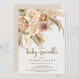 Pampas gräsboho baby sprinkle bohemian-öknen inbjudningar