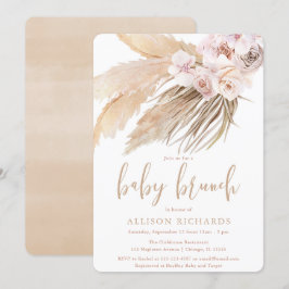 Pampas gräsboho bohemian ökenbrunch baby inbjudningar