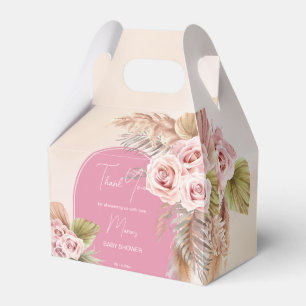 Pampas gräsklipp boho rosa Arch Baby dusch Presentaskar