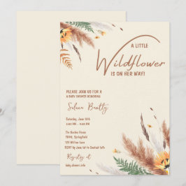 Pampas Grass A Little Wildblomma Flicka Shower Inbjudningar