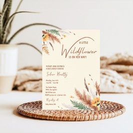 Pampas Grass A Little Wildblomma Flicka Shower Inbjudningar