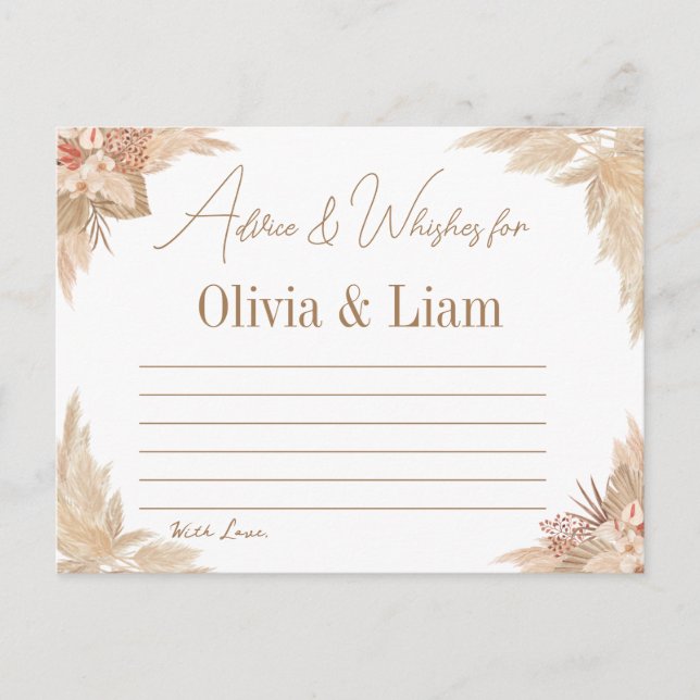 Pampas Grass Advice & Önskemål Möhippa Card Vykort (Framsida)