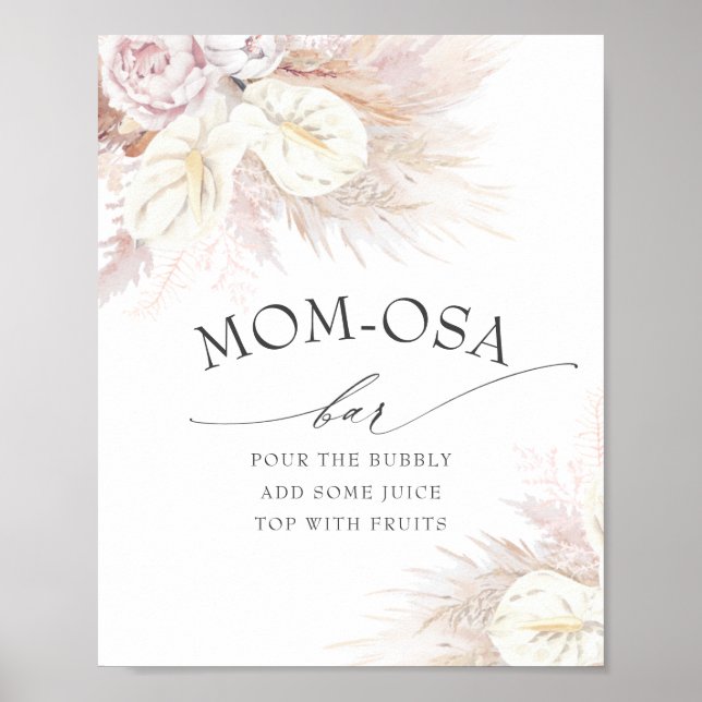 Pampas Grass and Anthuriums Mamma-osa Pub Sign Poster (Framsidan)