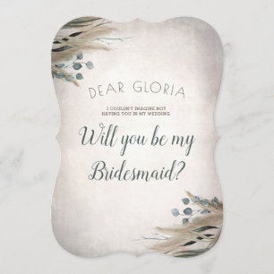 Pampas Grass and Greenery Bridesmaid Frieri Inbjudningar