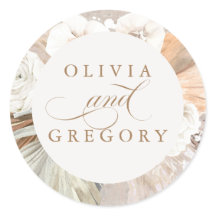 Pampas Grass and White Flowers Boho Bröllop