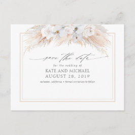 Pampas Grass and White Orchids Spara datumet Vykort