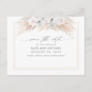 Pampas Grass and White Orchids Spara datumet Vykort