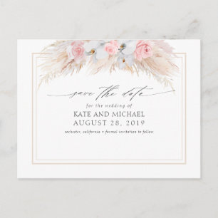 Pampas Grass and White Orchids Spara datumet Vykort