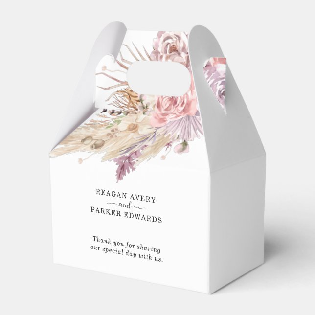 Pampas Grass Anpassningsbar Tack Bröllop Presentaskar (Framsidan Sidan)