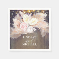Pampas Grass Anthuriums Rustic Tropical Napkins