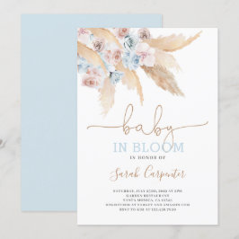 Pampas Grass Baby i inbjudan till bloomduschpojke