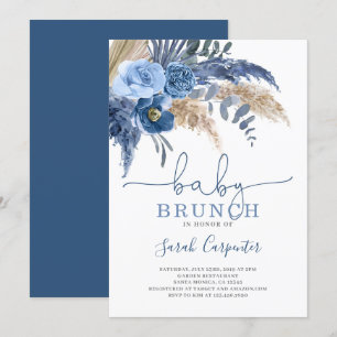 Pampas Grass Baby Shower Boy-inbjudan Inbjudningar