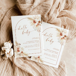 Pampas Grass Baby Shower Inbjudan | Boho Baby Show
