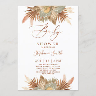 Pampas Grass Baby Shower Inbjudningar