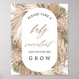 Pampas Grass Baby Succule Baby Shower-skylt Poster